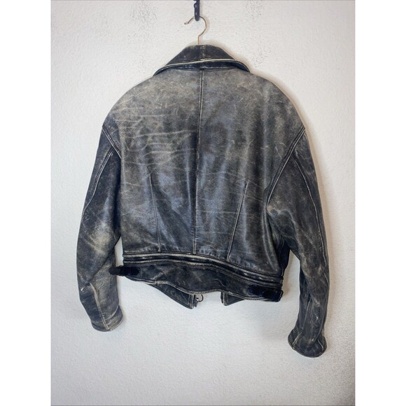 Calugi E Giannelli Leather Jacket Italy Biker Grunge Distressed 50 Pilot Rare - Picture 10 of 16